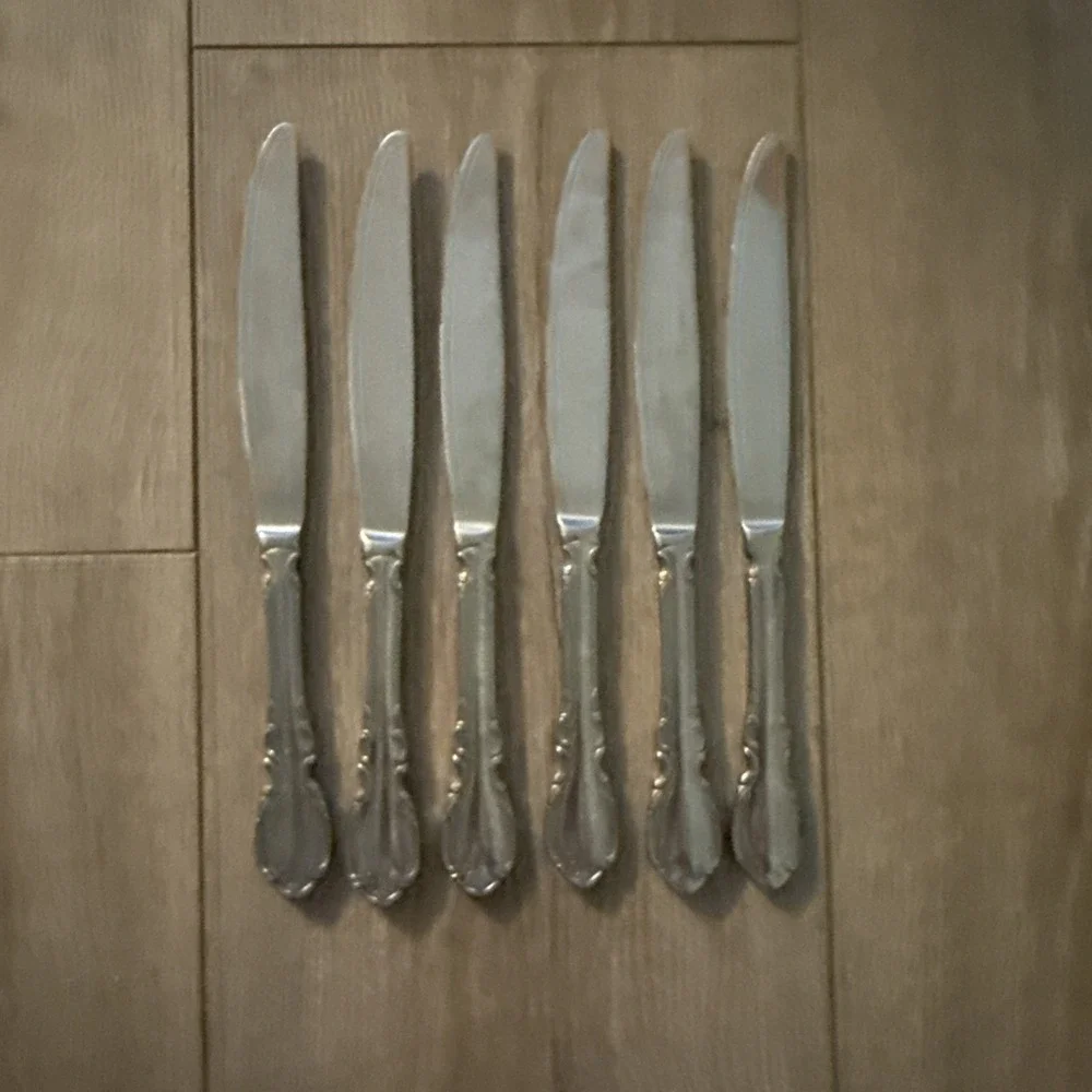6 PCs RSVP Flatware WIMBERLY Stainless 18/10 Glossy DINNER‎ KNIVES